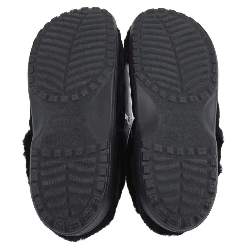 Crocs Classic Unfurgettable Clog Mens 12 Black Faux Fur Lined Slip On Shoes NEW